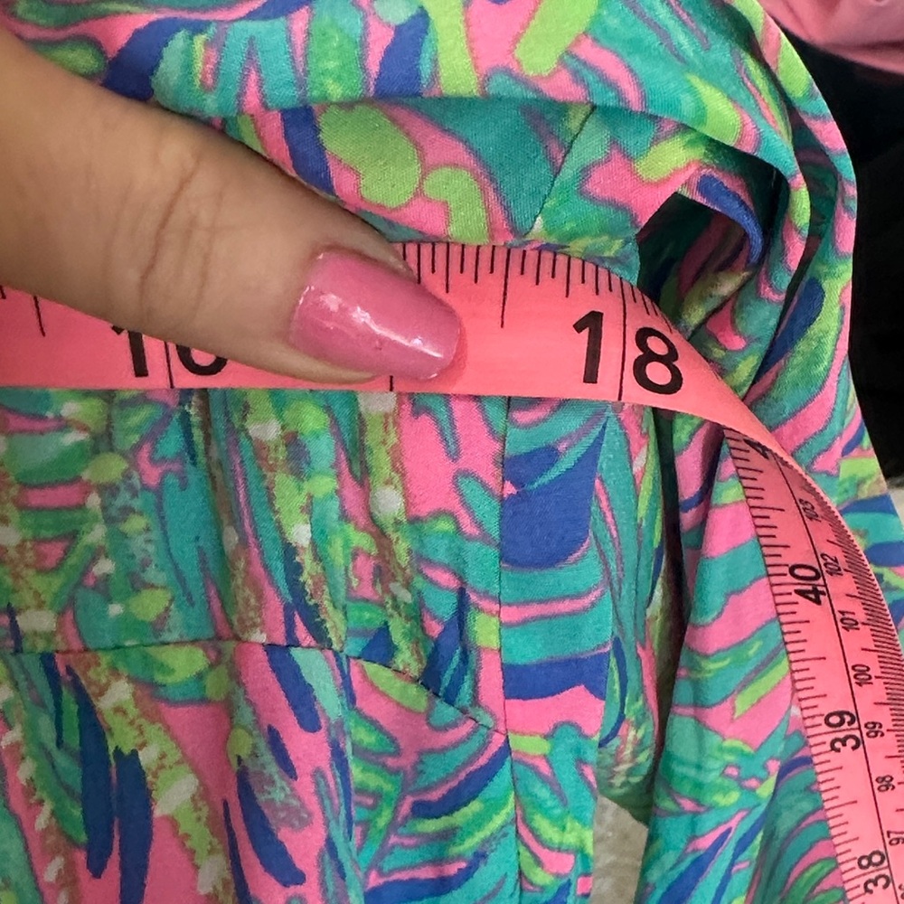 Lilly Pulitzer silk Pink and Green Off-Shoulder Blouse - Picture 8 of 8